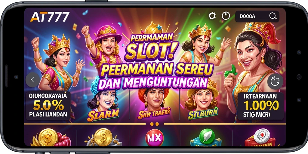 Tampilan gameplay Slot yang penuh warna dan menarik dari AT777.