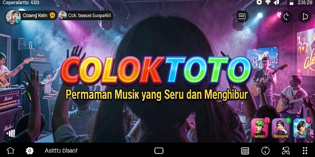 Screenshot COLOKTOTO menampilkan gameplay seru dan interaksi pengguna dengan musik.