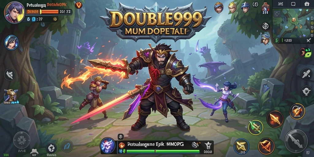 Gameplay DOUBLE999 menampilkan petualangan seru dalam dunia MMORPG.