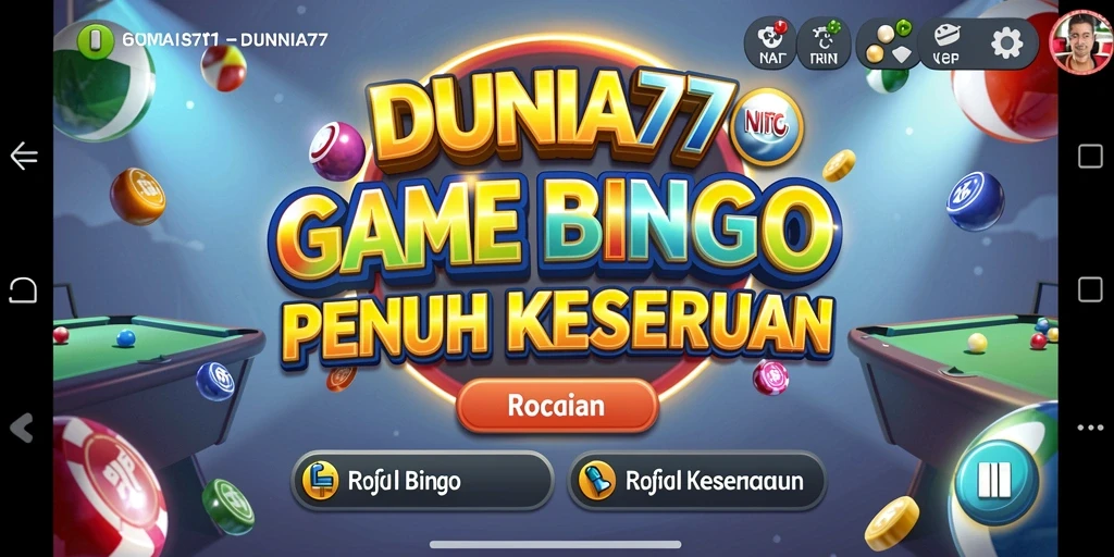 Tampilan gameplay Bingo yang seru di DUNIA77.