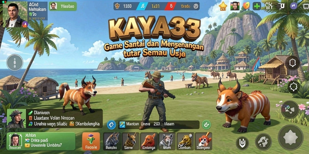 Tampilan gameplay KAYA33 yang penuh warna dan ceria.