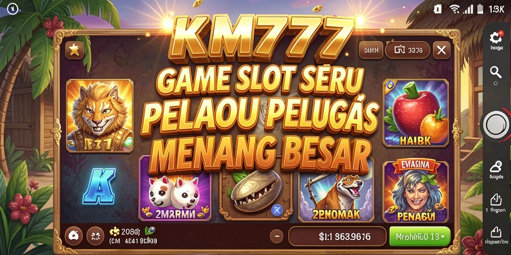 Screenshot gameplay KM777 menampilkan pengalaman slot yang mendebarkan.