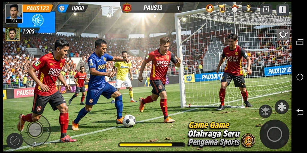 Tampilan gameplay PAUS123 dengan aksi olahraga yang dinamis.