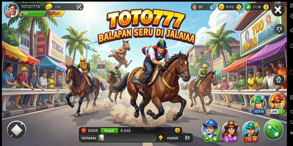 Tangkapan layar gameplay TOTO777 menampilkan balapan mendebarkan di trek yang menantang.