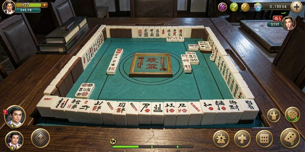 Tampilan gameplay dari UT77 yang menampilkan serunya permainan Mahjong.