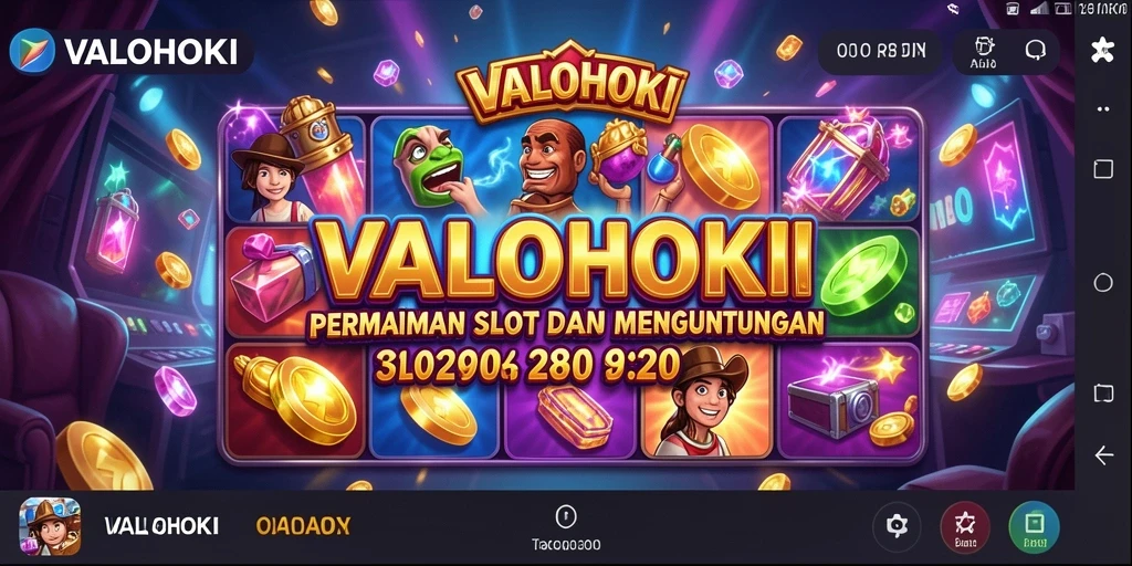 Screenshot VALOHOKI menampilkan gameplay Slot yang seru dan penuh warna.
